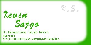 kevin sajgo business card